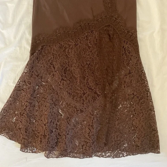 ZARA ZW COLLECTION SATIN EFFECT BROWN LACE SKIRT | ref no. 5919/212/700 - Picture 14 of 14